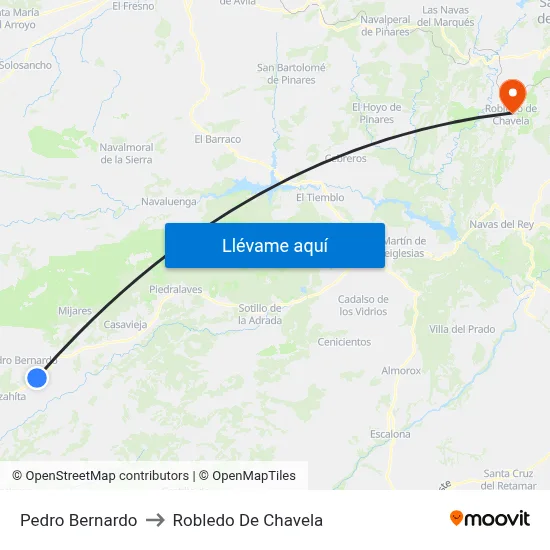 Pedro Bernardo to Robledo De Chavela map