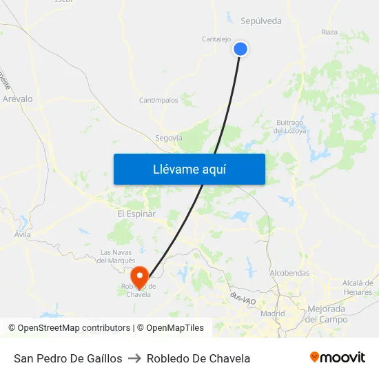 San Pedro De Gaíllos to Robledo De Chavela map