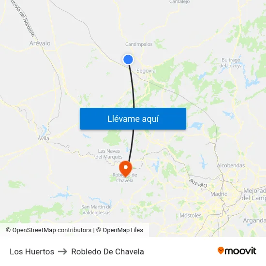 Los Huertos to Robledo De Chavela map