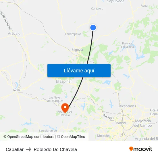 Caballar to Robledo De Chavela map