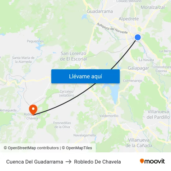 Cuenca Del Guadarrama to Robledo De Chavela map
