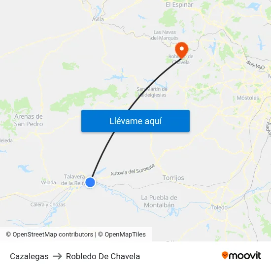 Cazalegas to Robledo De Chavela map