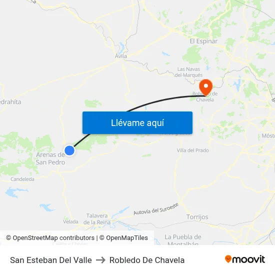 San Esteban Del Valle to Robledo De Chavela map