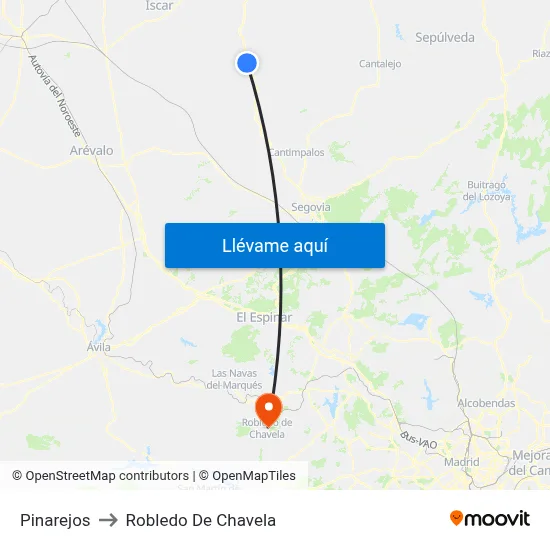 Pinarejos to Robledo De Chavela map
