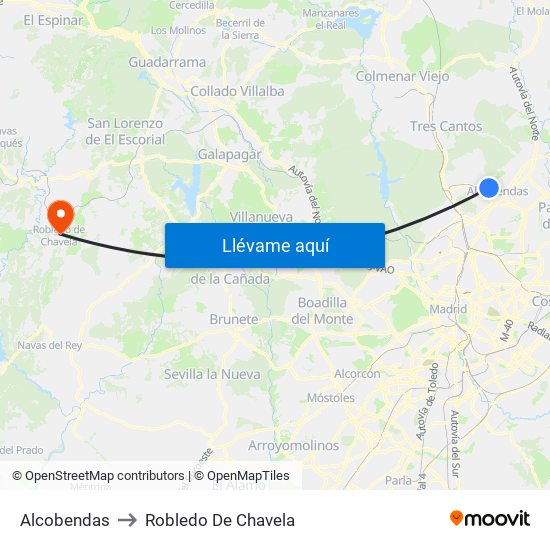 Alcobendas to Robledo De Chavela map