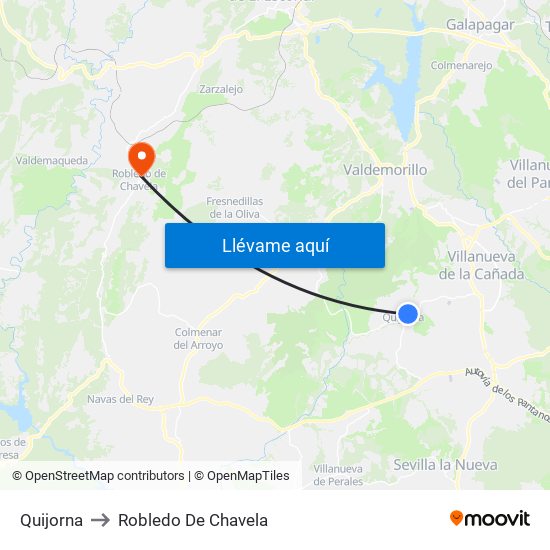 Quijorna to Robledo De Chavela map