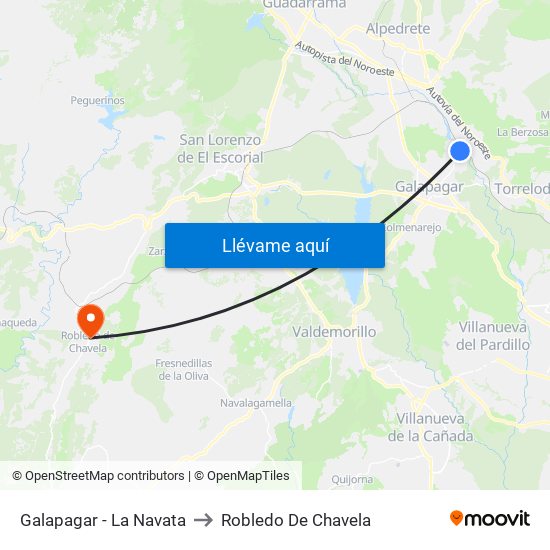 Galapagar - La Navata to Robledo De Chavela map