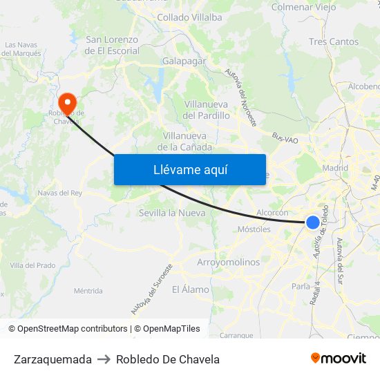 Zarzaquemada to Robledo De Chavela map