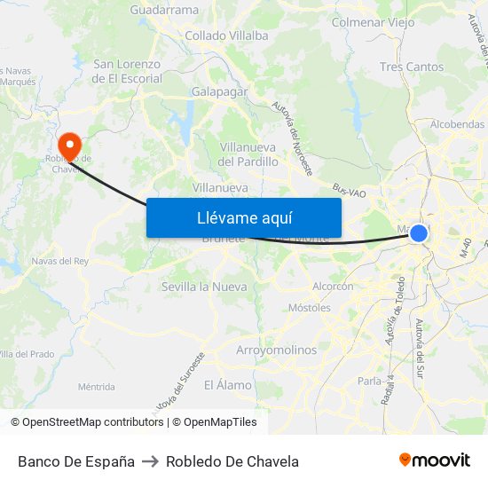Banco De España to Robledo De Chavela map