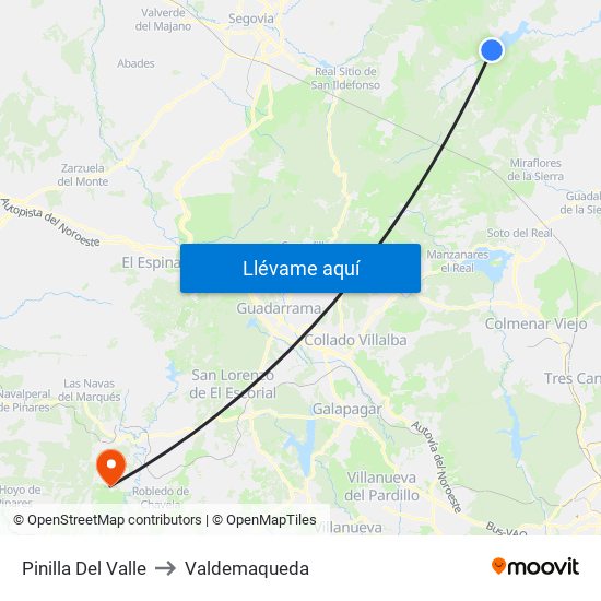 Pinilla Del Valle to Valdemaqueda map