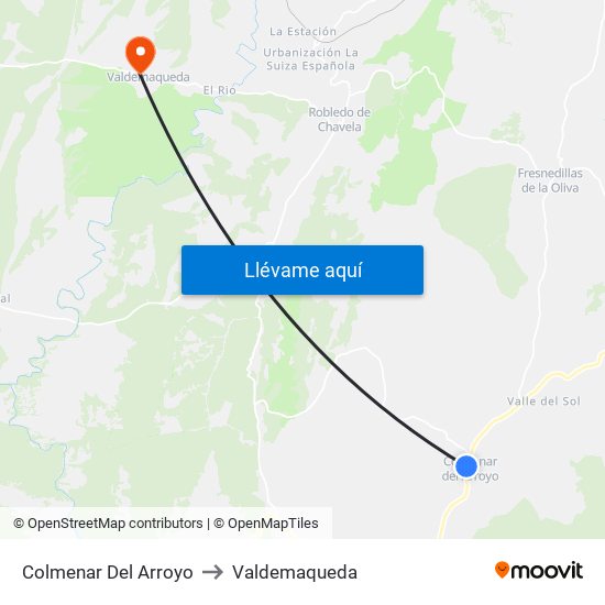 Colmenar Del Arroyo to Valdemaqueda map