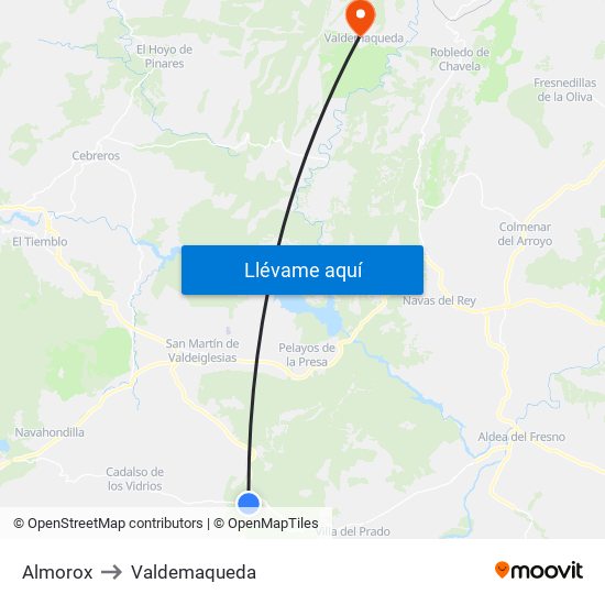 Almorox to Valdemaqueda map