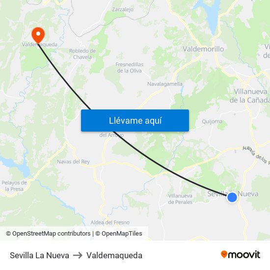 Sevilla La Nueva to Valdemaqueda map