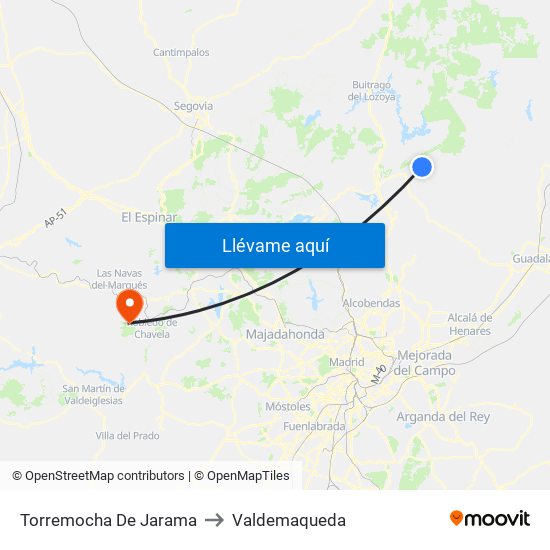 Torremocha De Jarama to Valdemaqueda map