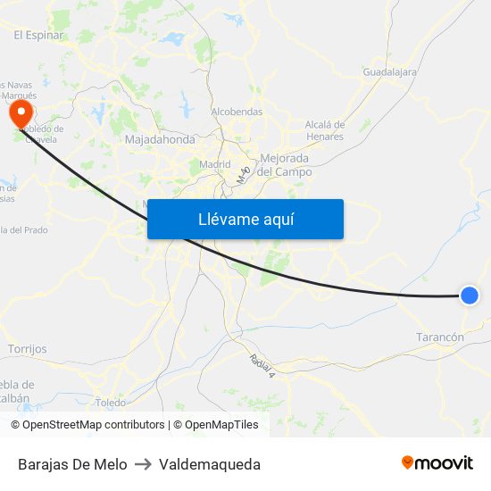 Barajas De Melo to Valdemaqueda map