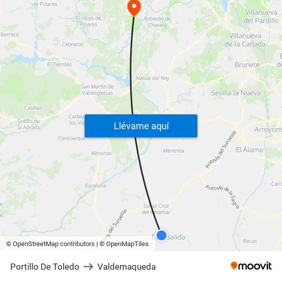 Portillo De Toledo to Valdemaqueda map