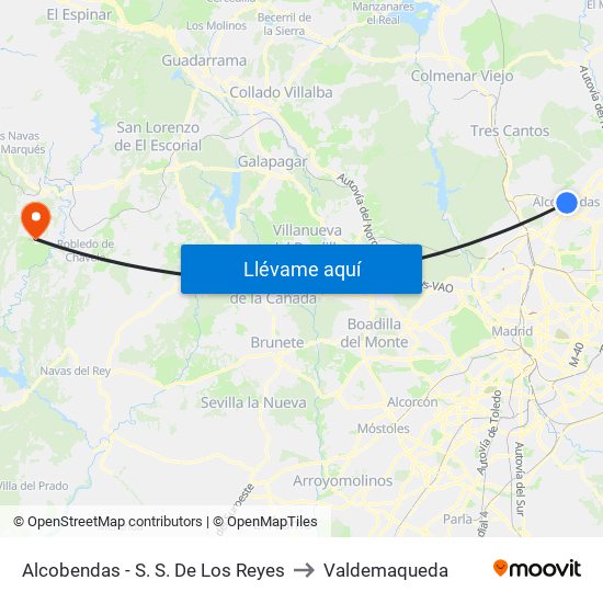 Alcobendas - S. S. De Los Reyes to Valdemaqueda map