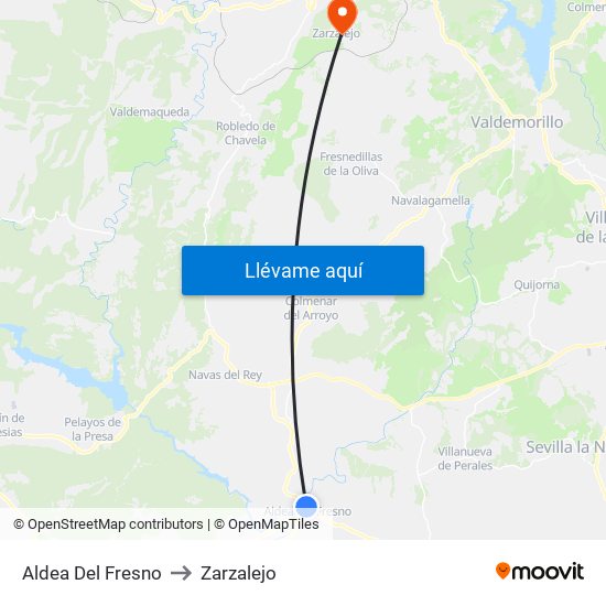 Aldea Del Fresno to Zarzalejo map