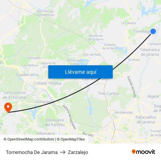 Torremocha De Jarama to Zarzalejo map