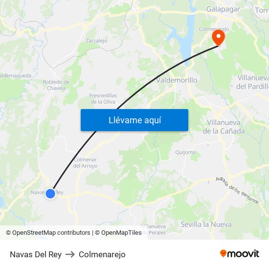Navas Del Rey to Colmenarejo map