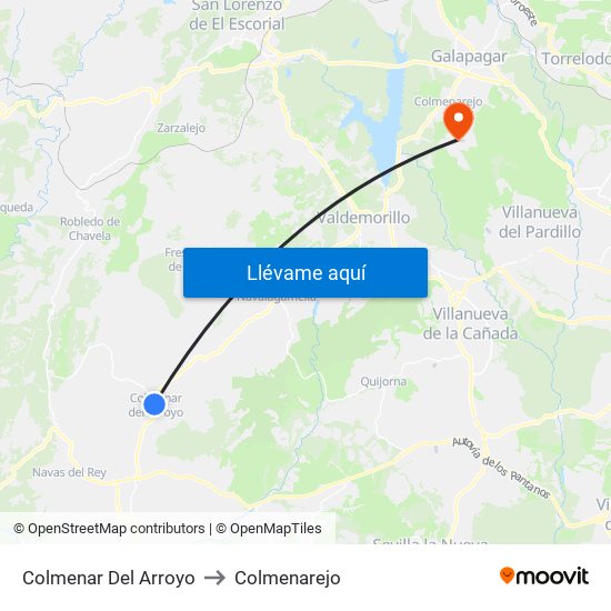 Colmenar Del Arroyo to Colmenarejo map