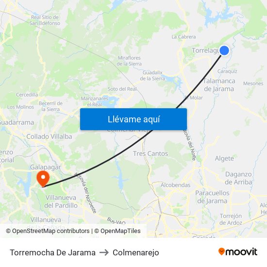 Torremocha De Jarama to Colmenarejo map