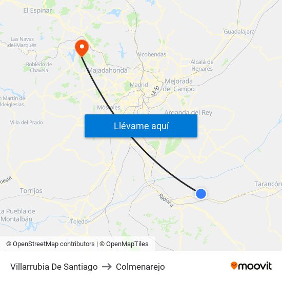 Villarrubia De Santiago to Colmenarejo map