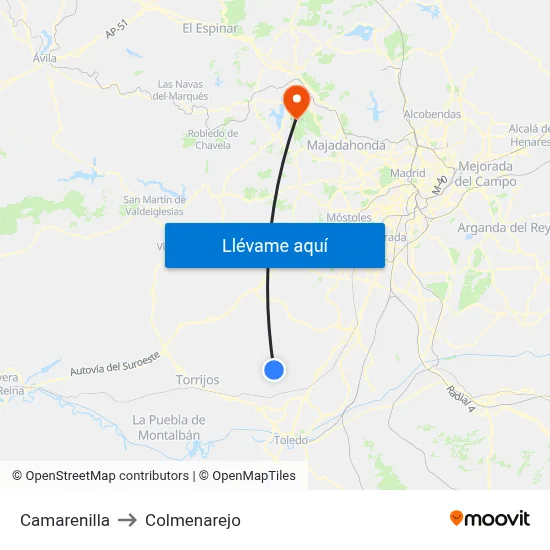 Camarenilla to Colmenarejo map