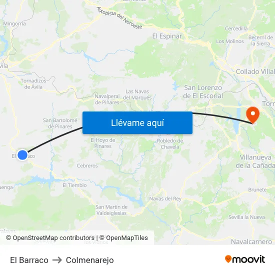 El Barraco to Colmenarejo map