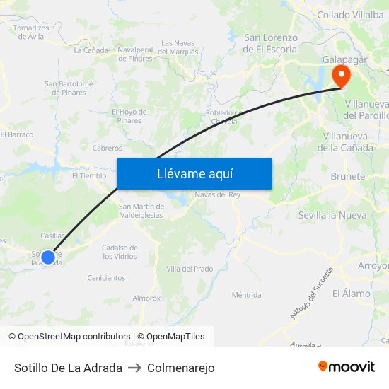 Sotillo De La Adrada to Colmenarejo map