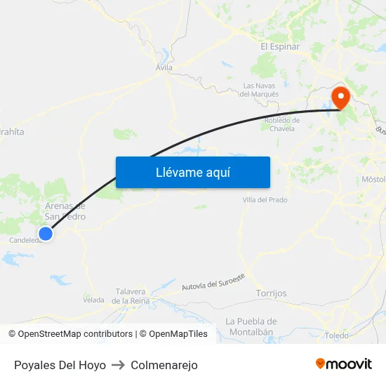 Poyales Del Hoyo to Colmenarejo map