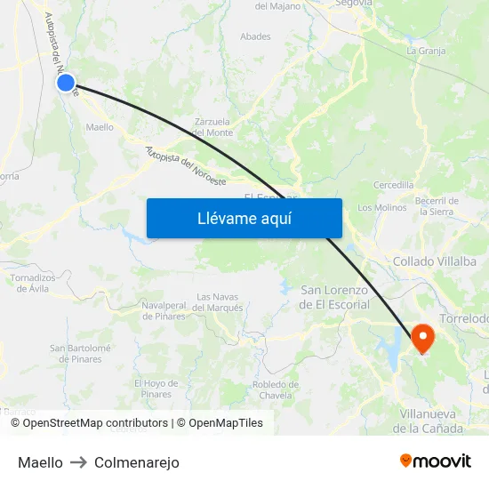 Maello to Colmenarejo map