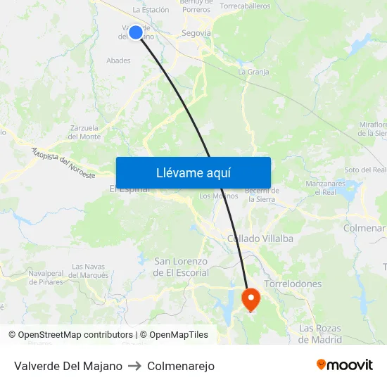 Valverde Del Majano to Colmenarejo map