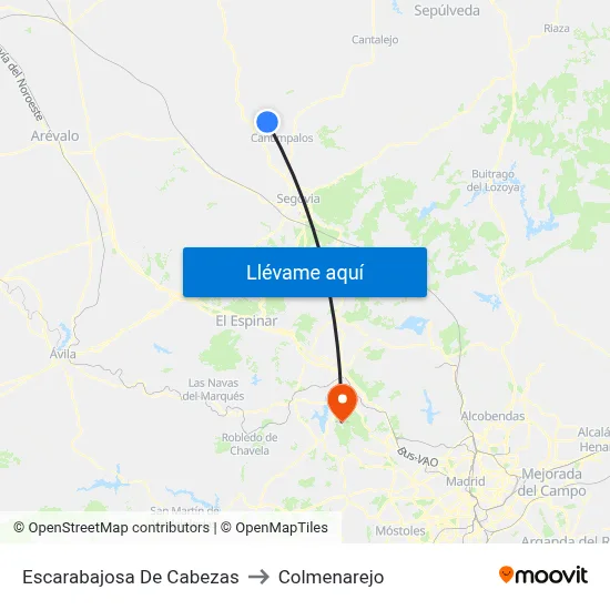 Escarabajosa De Cabezas to Colmenarejo map