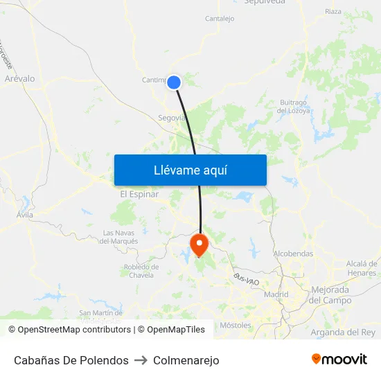 Cabañas De Polendos to Colmenarejo map