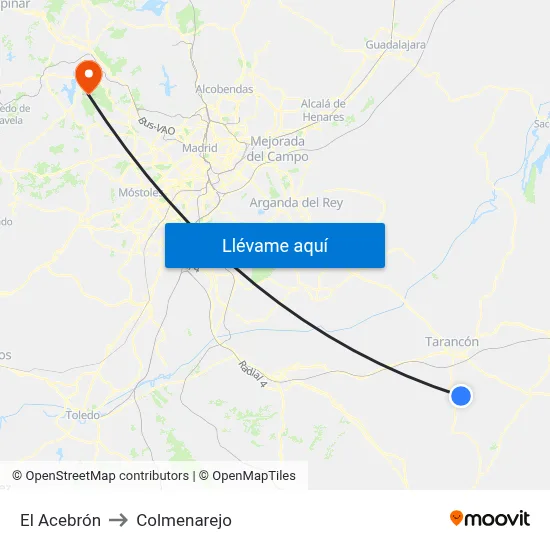 El Acebrón to Colmenarejo map