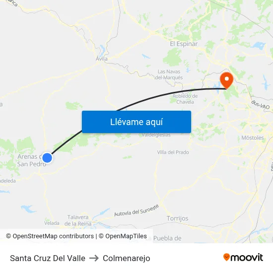 Santa Cruz Del Valle to Colmenarejo map