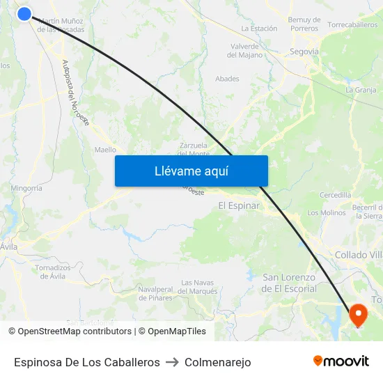 Espinosa De Los Caballeros to Colmenarejo map