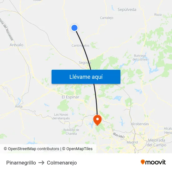 Pinarnegrillo to Colmenarejo map