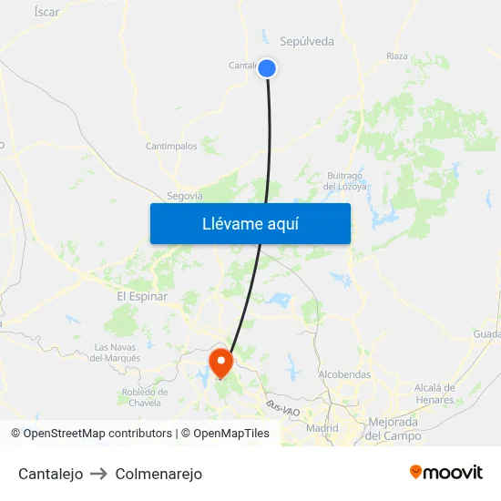 Cantalejo to Colmenarejo map