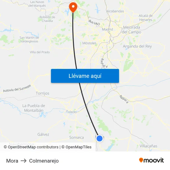 Mora to Colmenarejo map