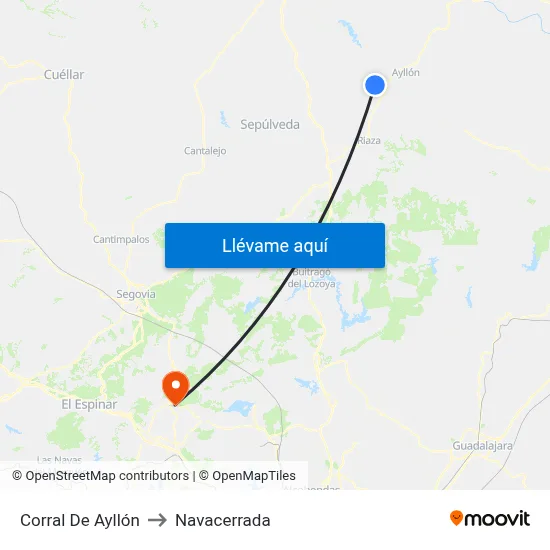 Corral De Ayllón to Navacerrada map