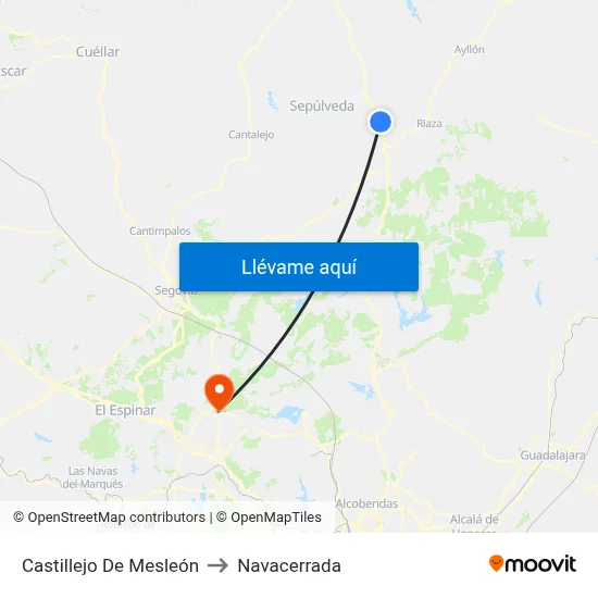 Castillejo De Mesleón to Navacerrada map