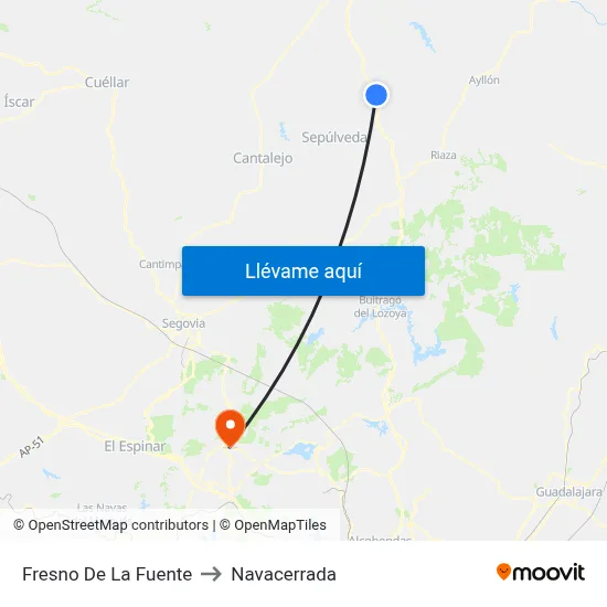 Fresno De La Fuente to Navacerrada map
