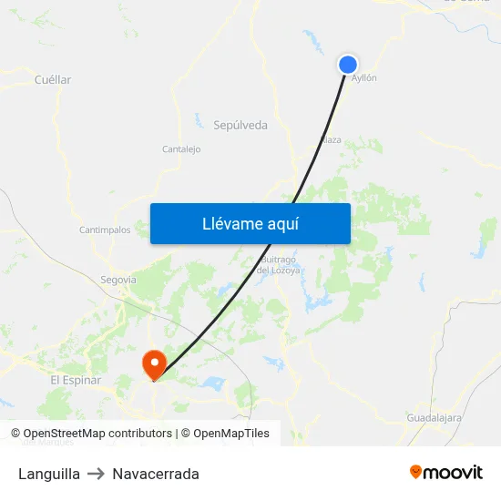 Languilla to Navacerrada map