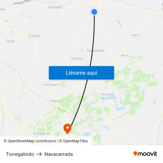 Torregalindo to Navacerrada map