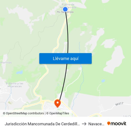 Jurisdicción Mancomunada De Cerdedilla Y Navacerrada to Navacerrada map