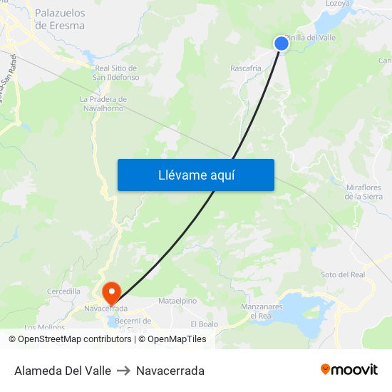 Alameda Del Valle to Navacerrada map