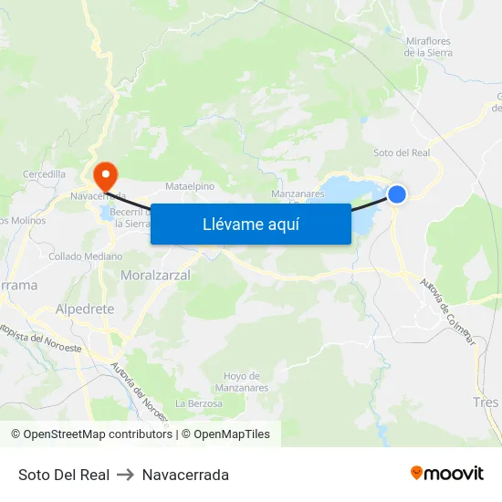 Soto Del Real to Navacerrada map