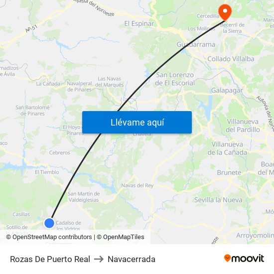Rozas De Puerto Real to Navacerrada map